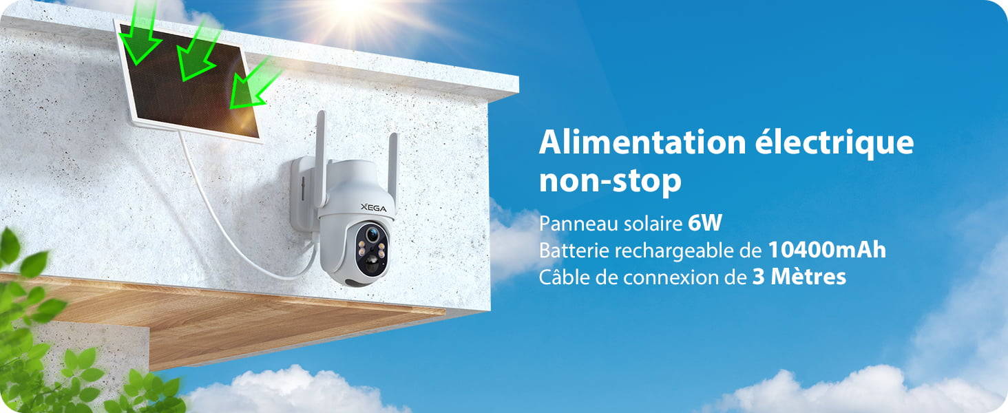 Caméra Surveillance Extérieure 4G MAMICAM – 5MP, Sans Fil, IP66, Vision Nocturne + Carte SD 128Go